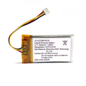 Batería de polímero de litio 3.7v350mAh para dispositivo Bluetooth